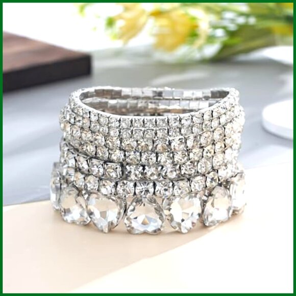 7PCS Stackable Tennis Bracelets Set with Sparkling Rhinestones - Picture 5 of 5